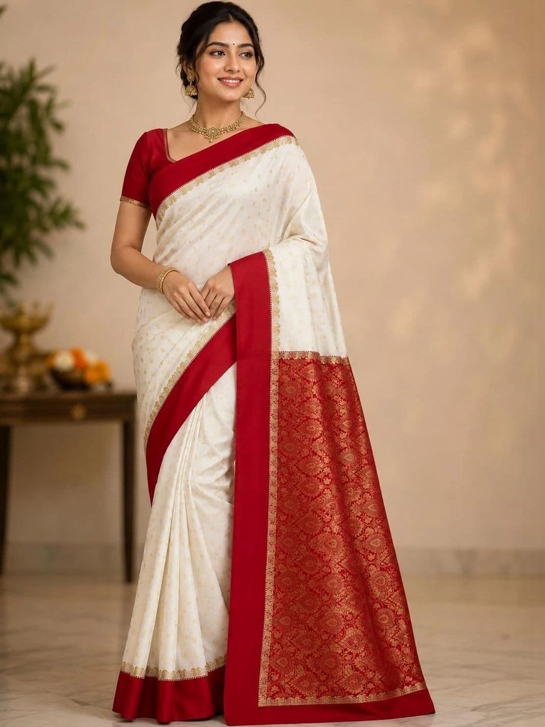 SILK HERITAGE Woven Design Zari Art Silk Saree - view 1
