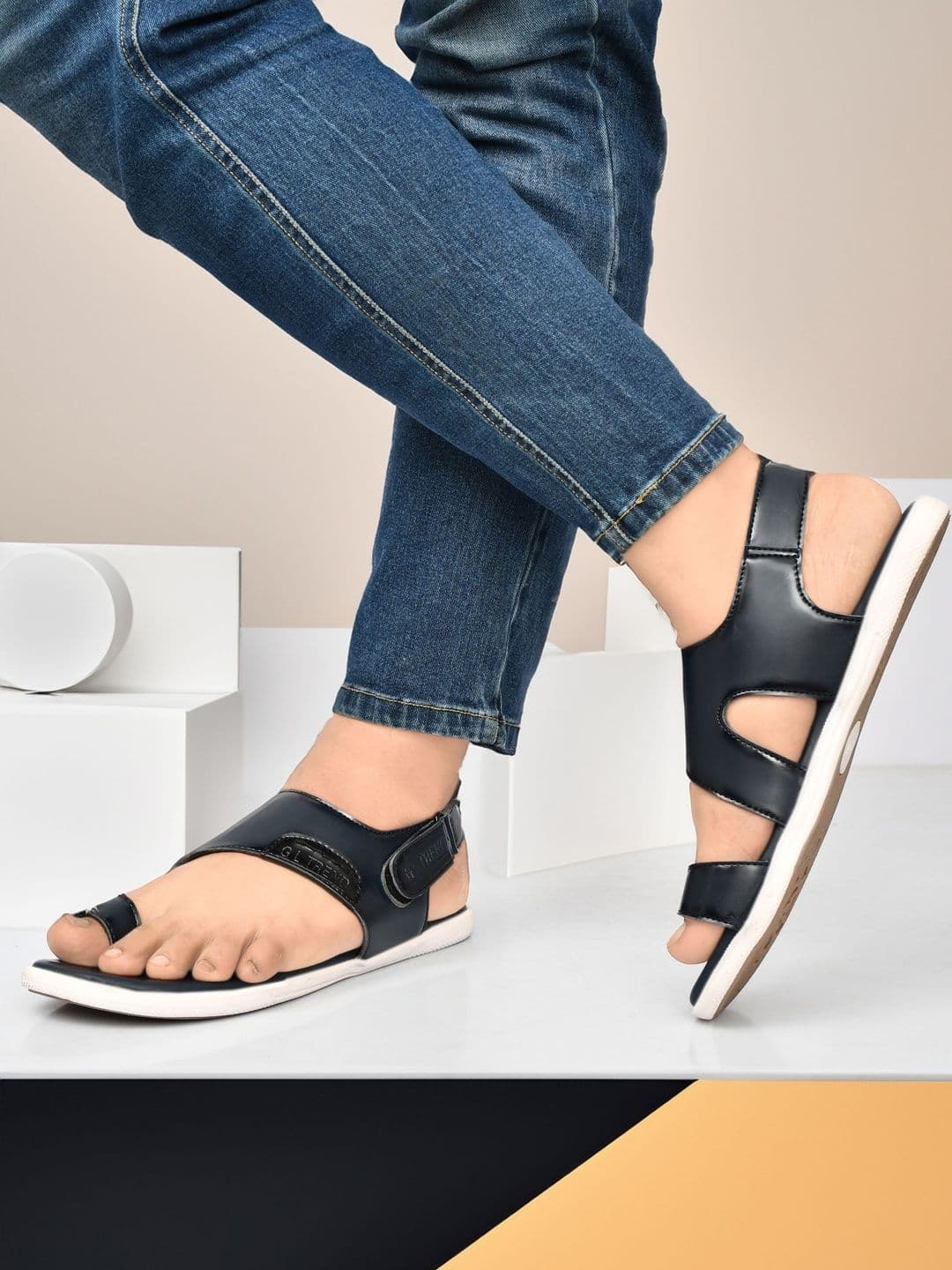 G L Trend Men's Blue Casual Comfort Open Toe Slip-On Sandals thumbnail 2
