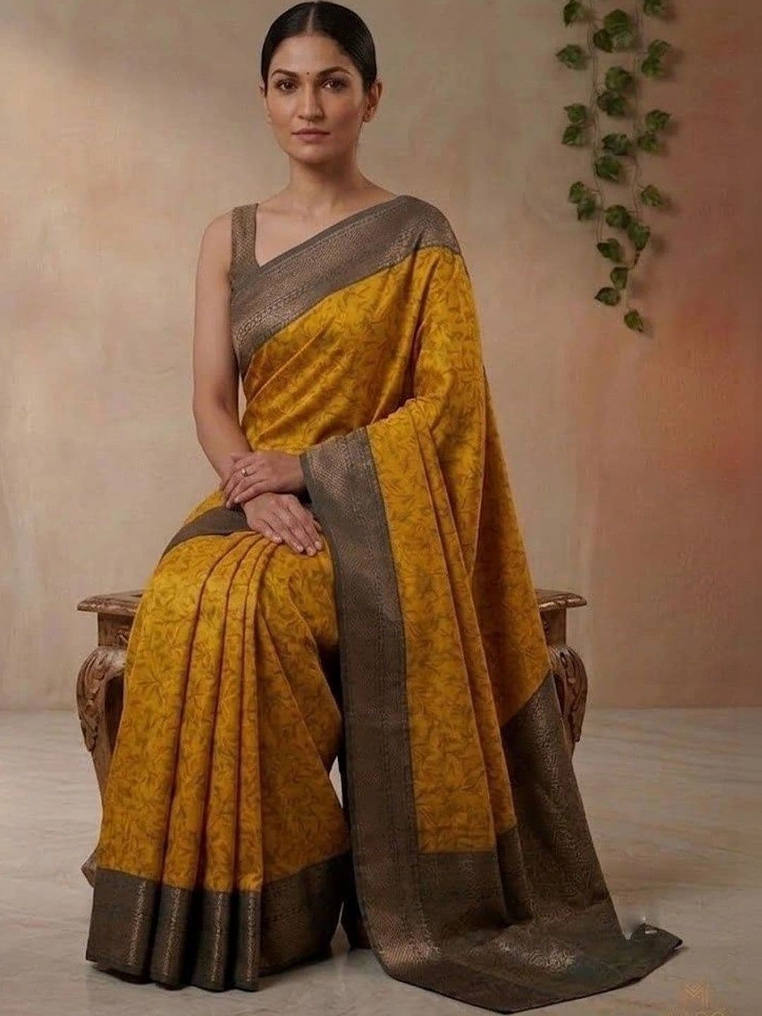 VelvetHue Woven Design Zari Art Silk Banarasi Saree thumbnail 2
