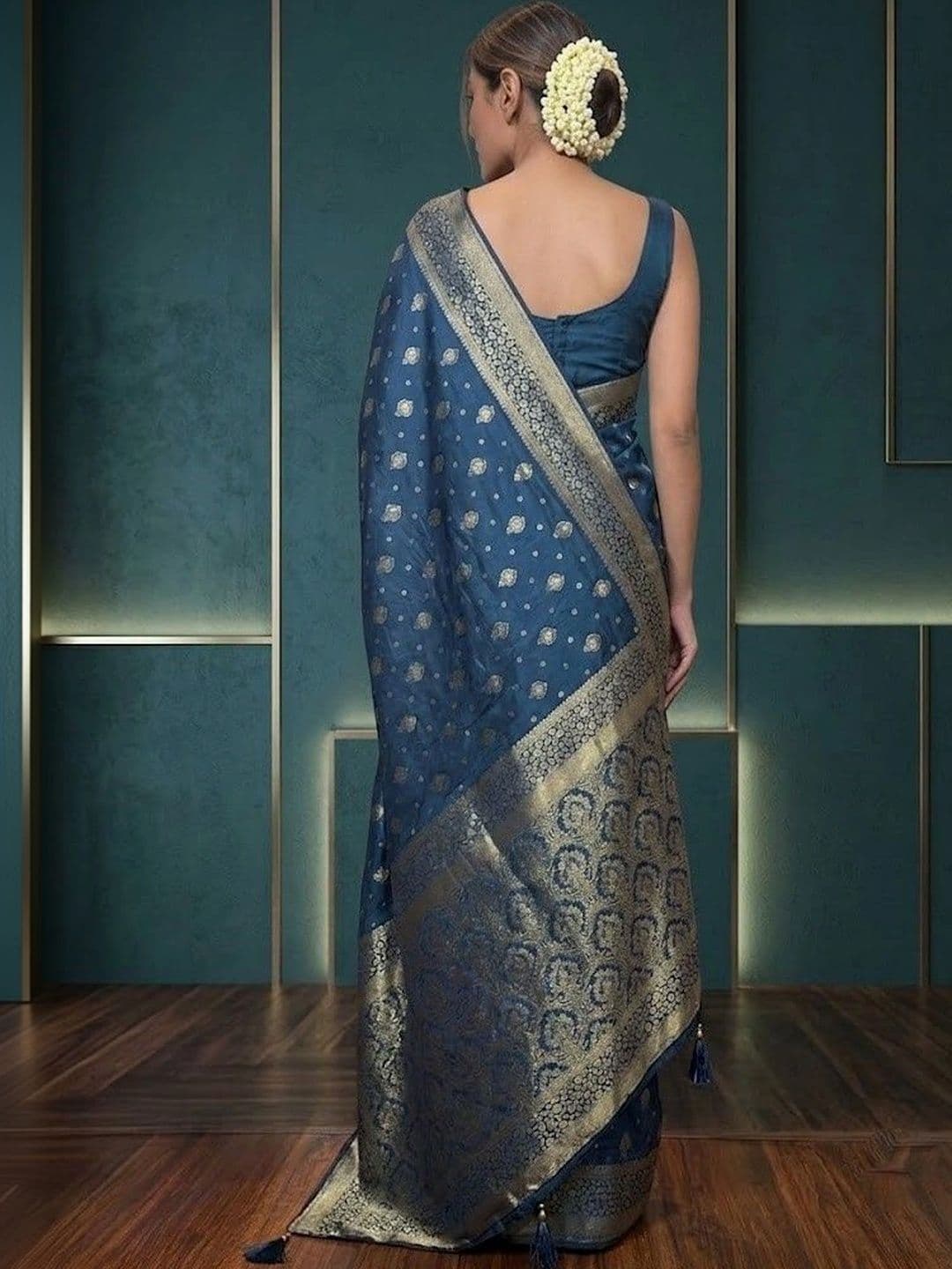 FINFOL Woven Design Zari Art Silk Banarasi Saree thumbnail 3
