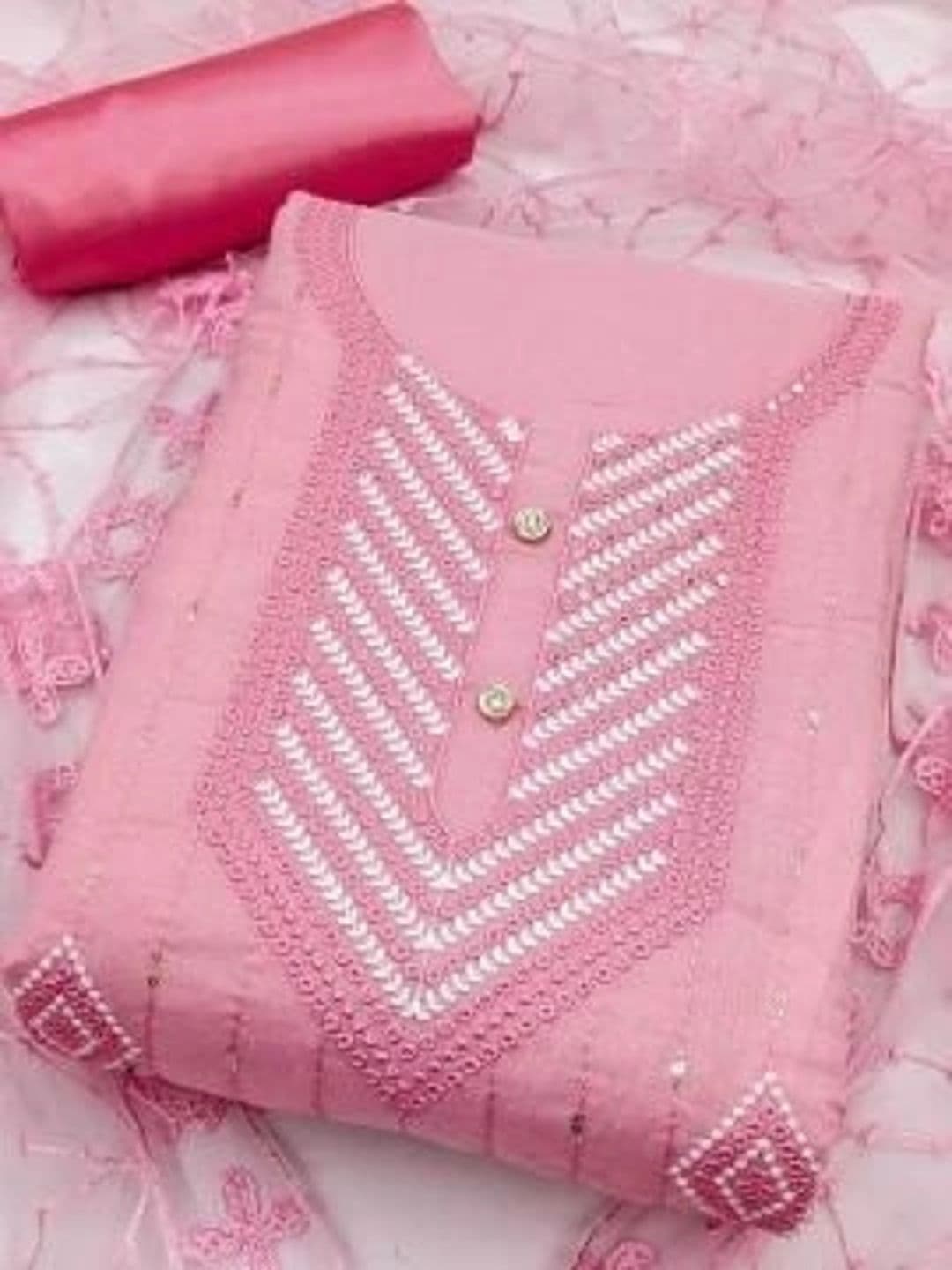 CLEMIRA Embroidered Pure Cotton Unstitched Dress Material thumbnail 4