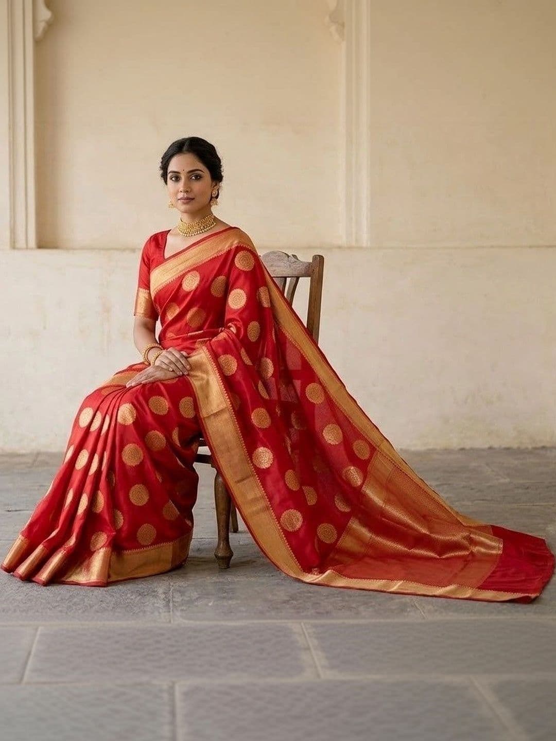 AAVEE Woven Design Zari Art Silk Banarasi Saree thumbnail 4