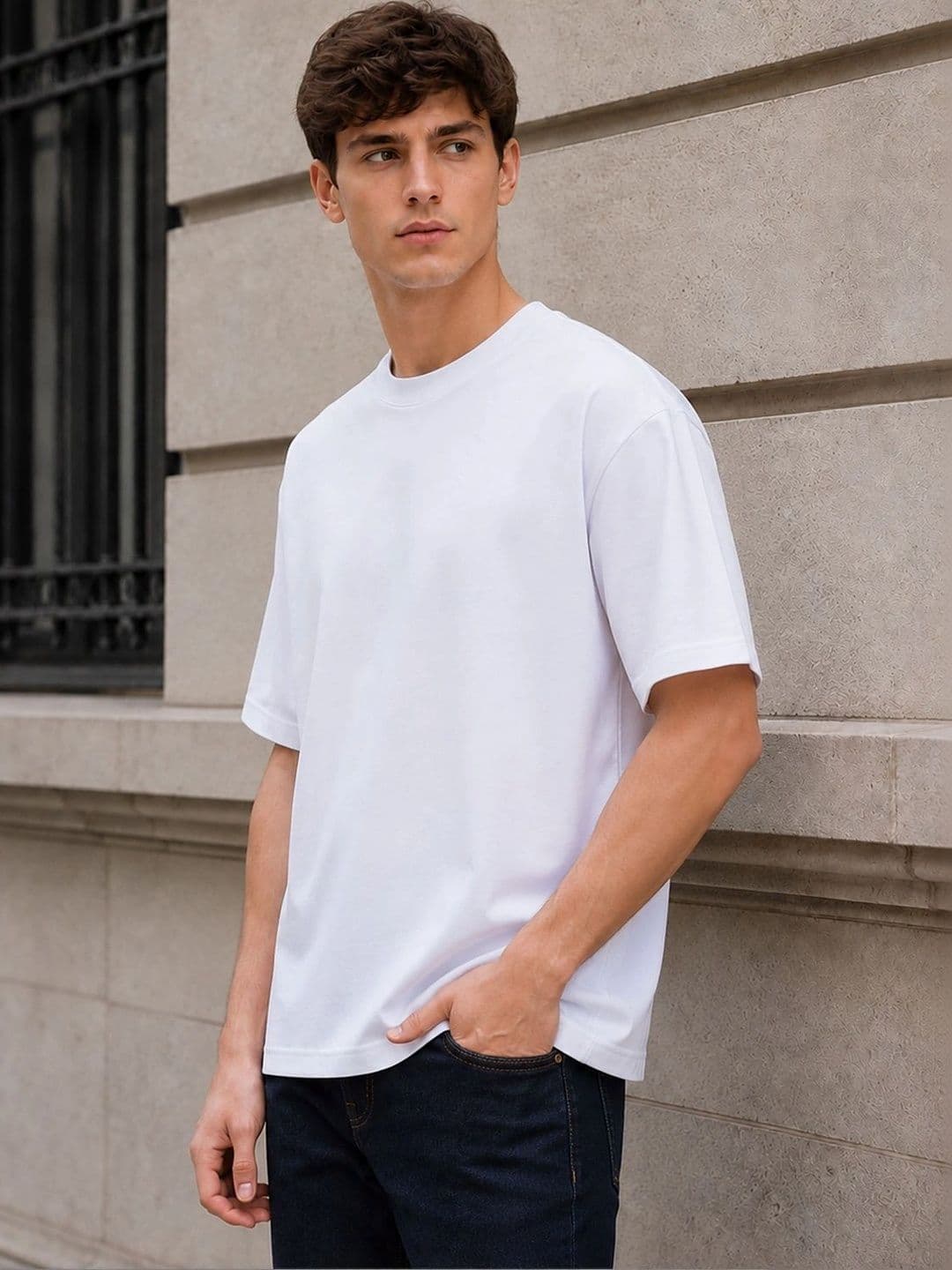 HERE&NOW Men Solid T-shirt thumbnail 4