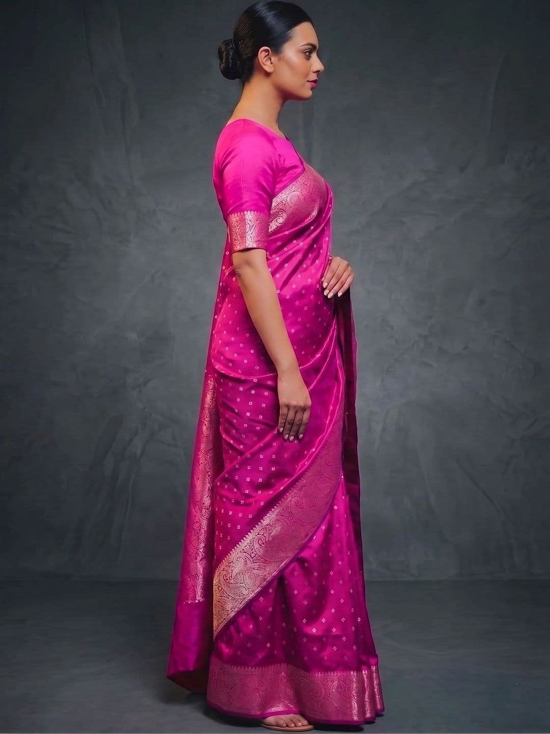 SHRIADINATH Woven Design Zari Art Silk Banarasi Saree thumbnail 3