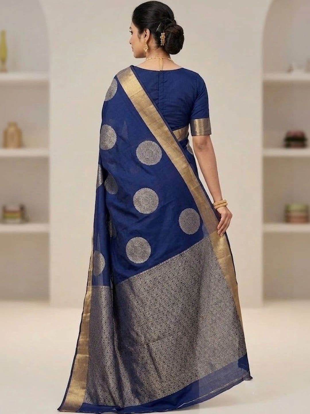 GMK Fashions Woven Design Zari Art Silk Banarasi Saree thumbnail 4