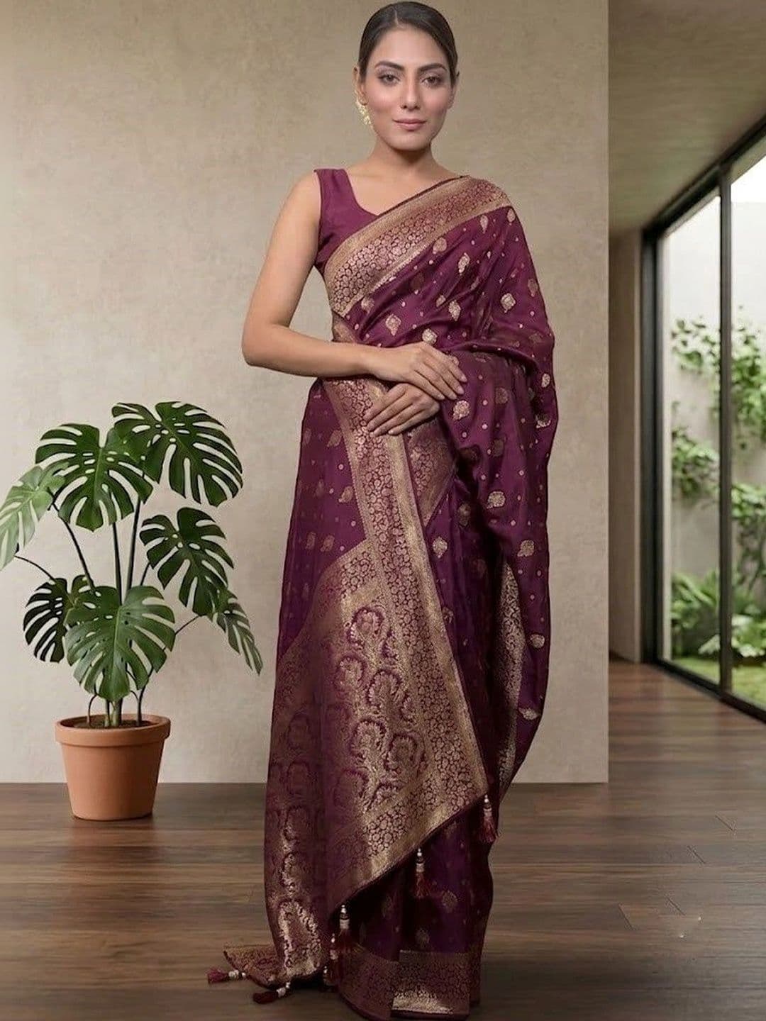 Okom Woven Design Zari Art Silk Banarasi Saree - view 1