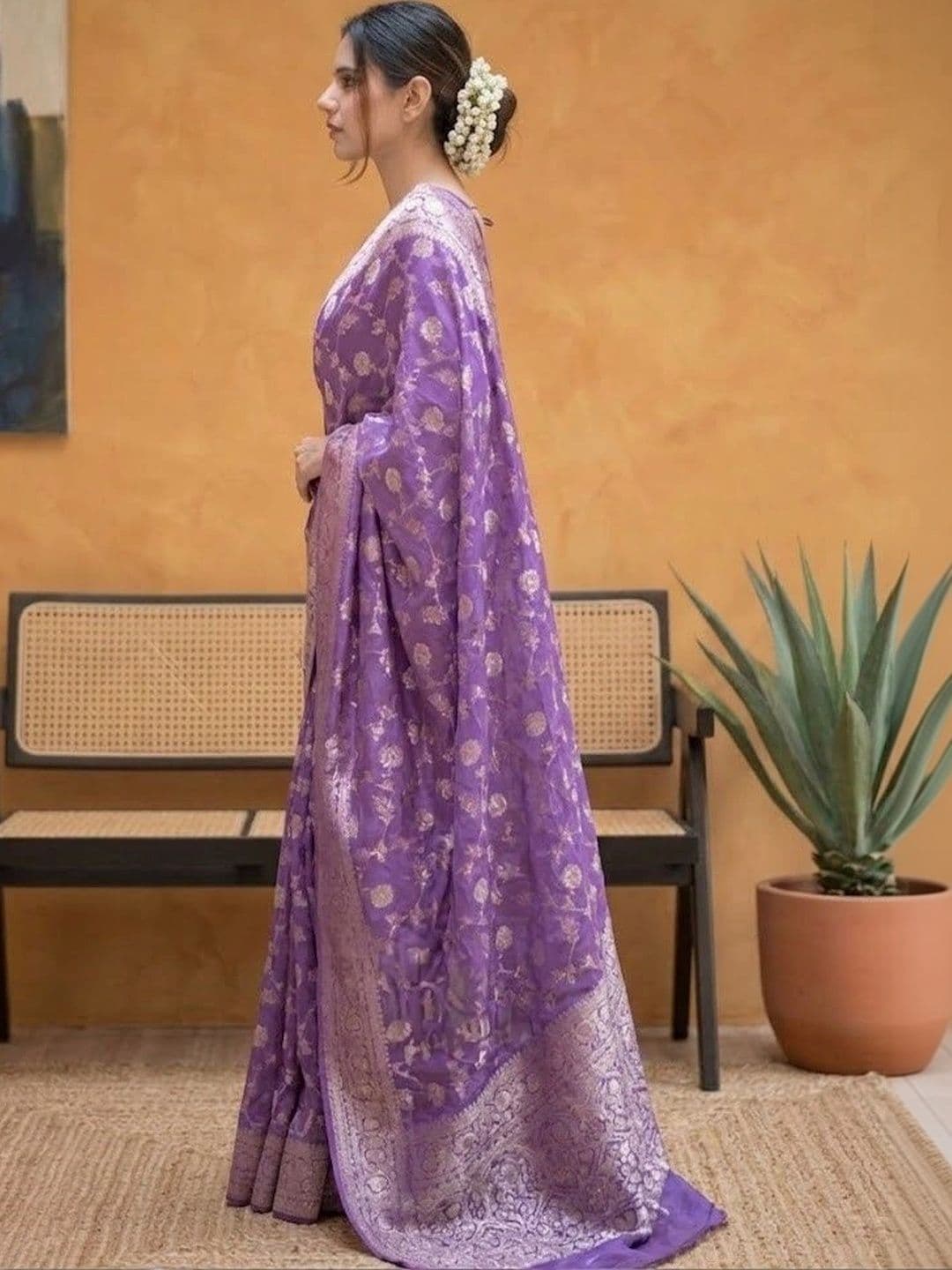 AwadhiCraft Woven Design Zari Art Silk Banarasi Saree thumbnail 2
