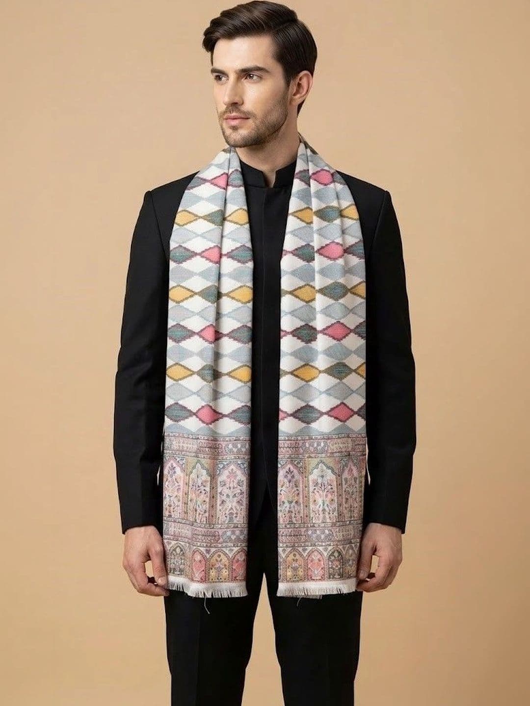MUFFLY Men Woven Design Stole - view 1