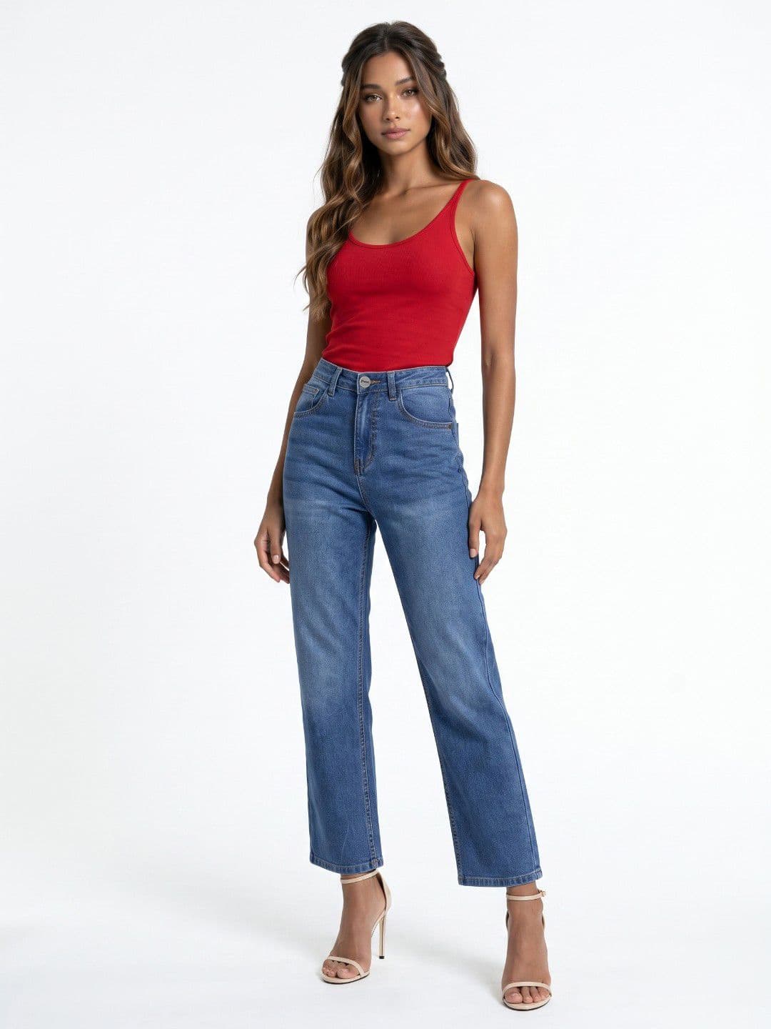 glitchez Women Straight Fit Mid-Rise Light Fade Stretchable Jeans thumbnail 4