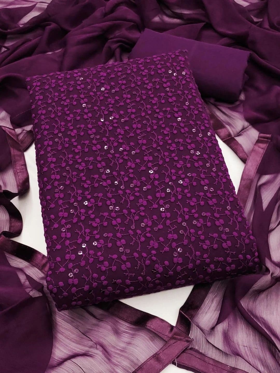 CLEMIRA Embroidered Pure Cotton Unstitched Dress Material - view 1