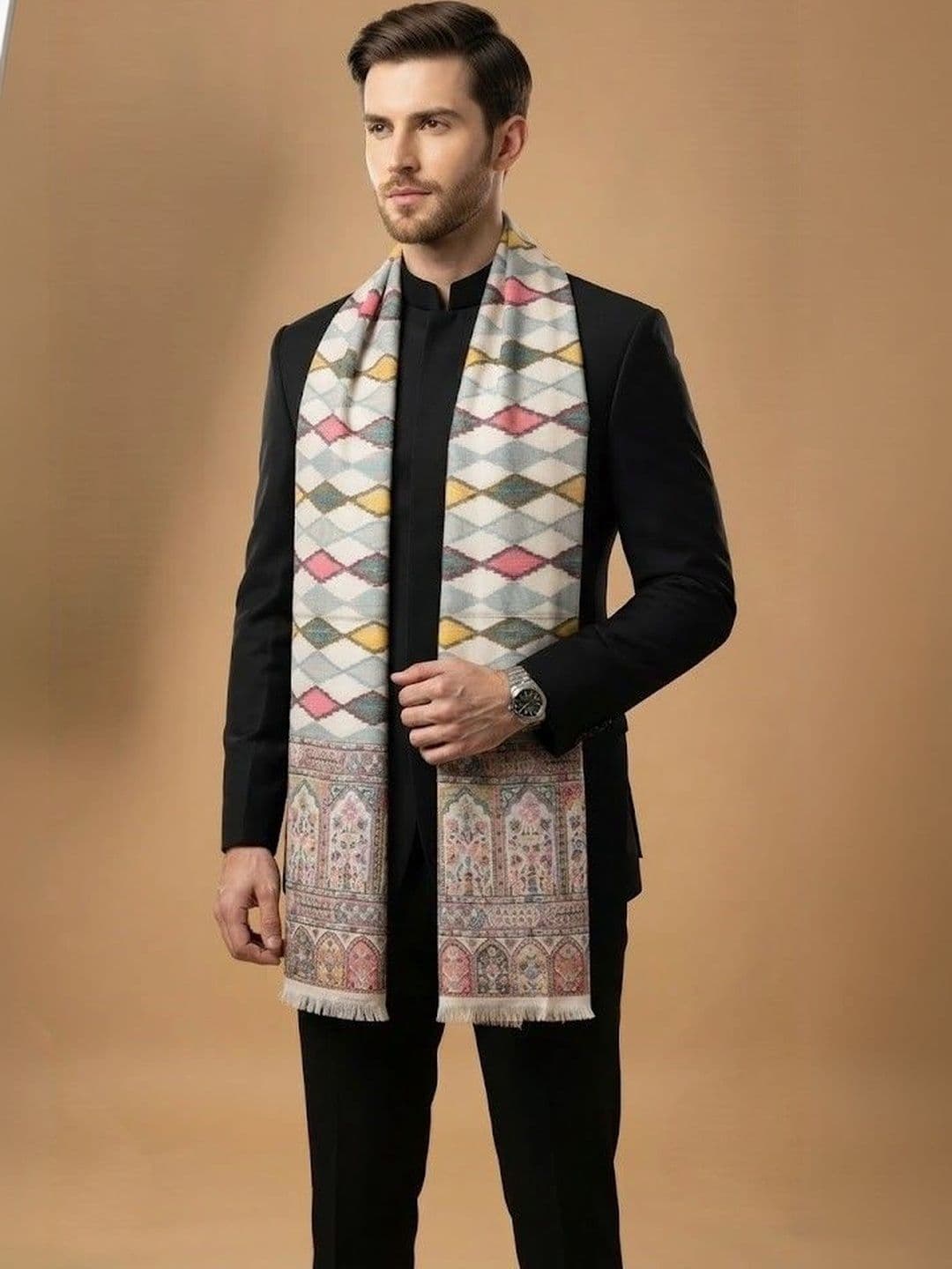 MUFFLY Men Woven Design Stole thumbnail 3