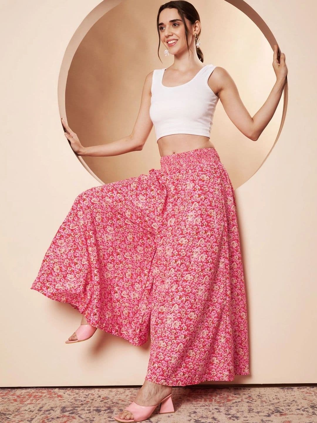 CORSICA Women Floral Printed Palazzos thumbnail 4