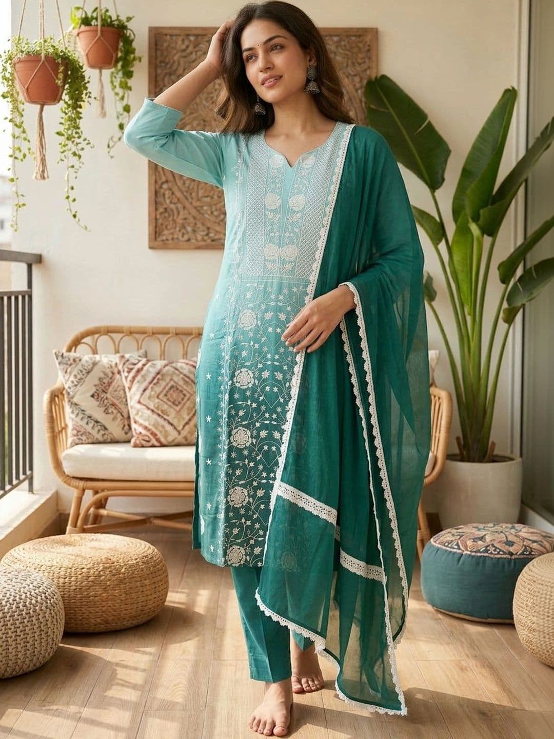 Anouk Women Ethnic Motifs Embroidered Regular Thread Work Pure thumbnail 3