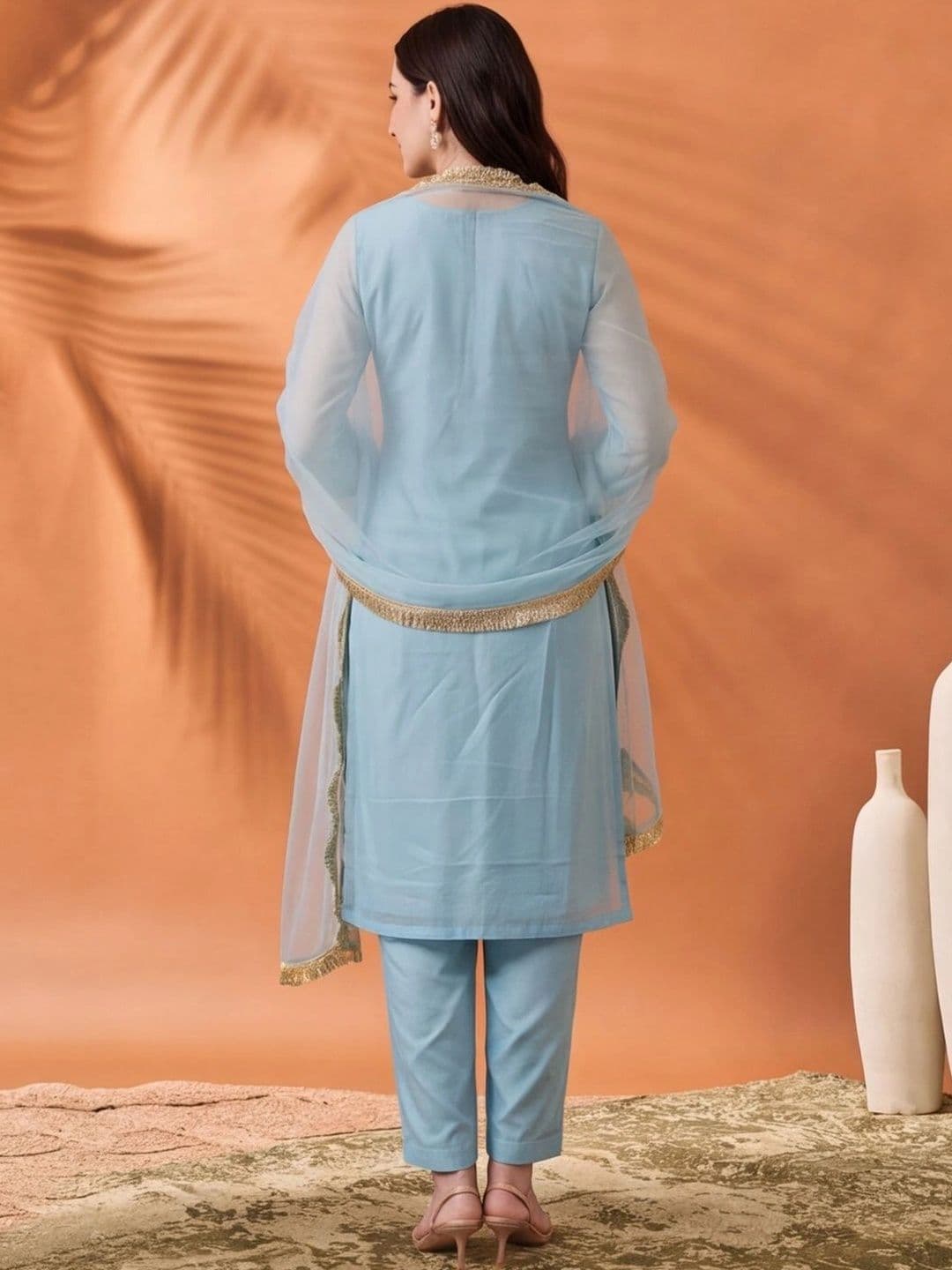 Jaipur Kurti Women Ethnic  Embroidered Thread Work Kurta with Trousers & With Dupatta thumbnail 5