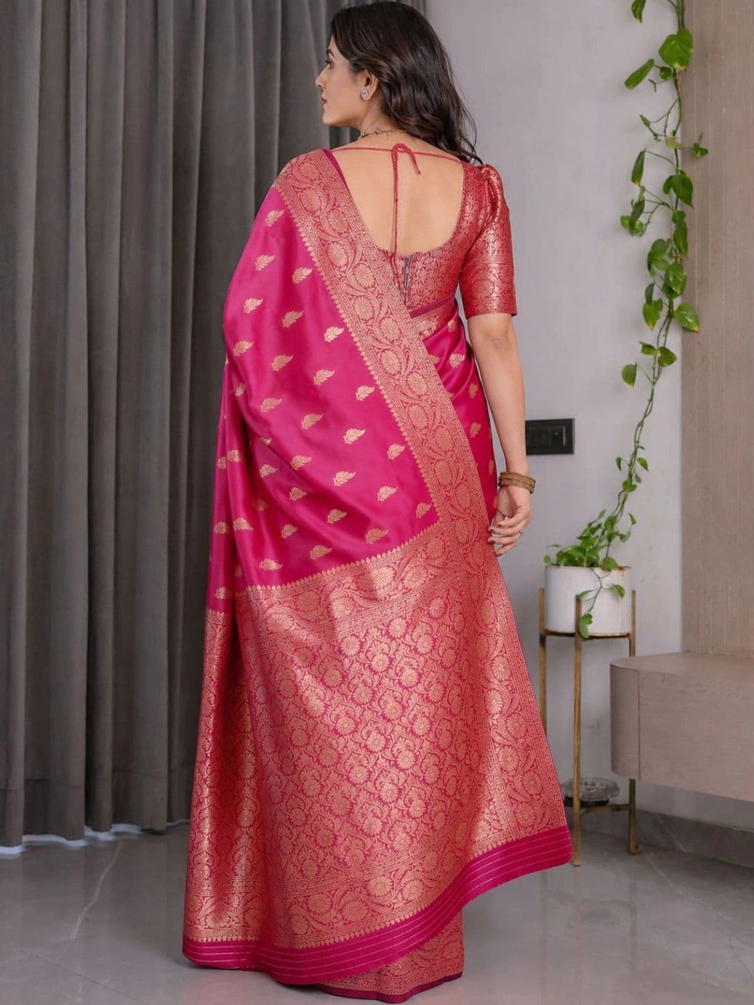 IKSHARA Zari Art Silk Banarasi Saree thumbnail 2