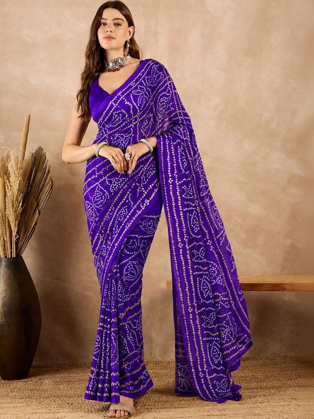 Sitanjali Bandhani Pure Georgette Saree - view 1