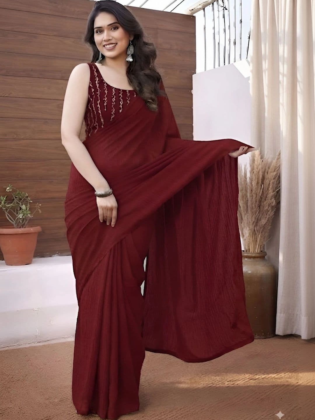 VRAGI Sequinned Saree - view 1