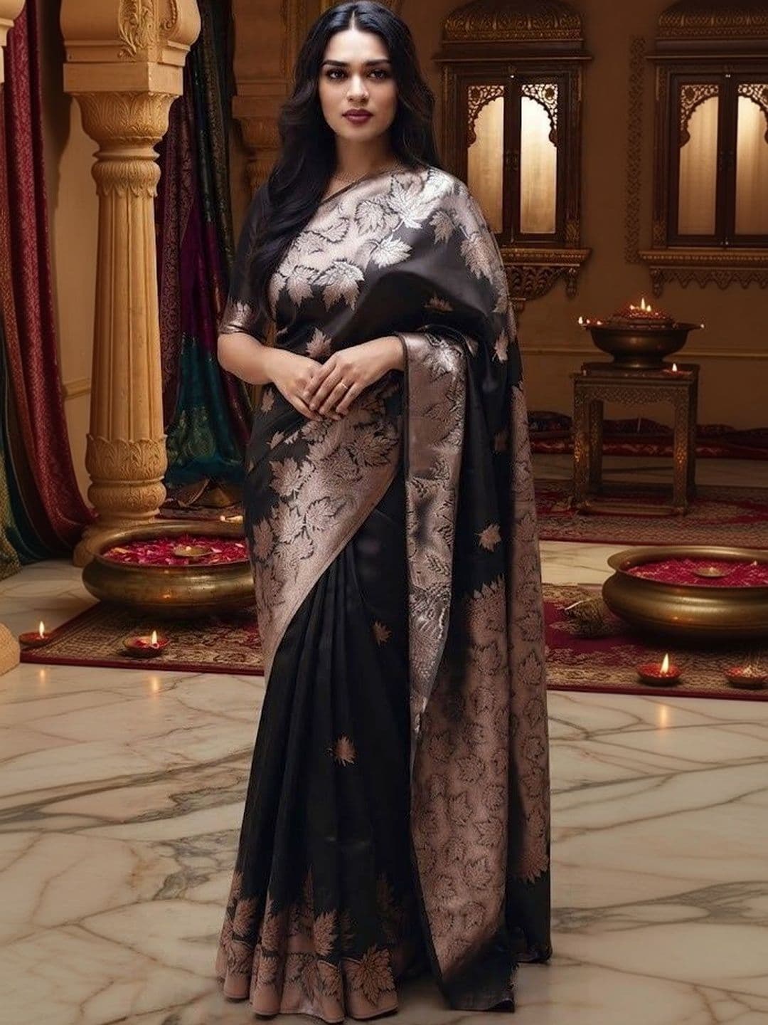 Zimzims Woven Design Zari Art Silk Banarasi Saree - view 1