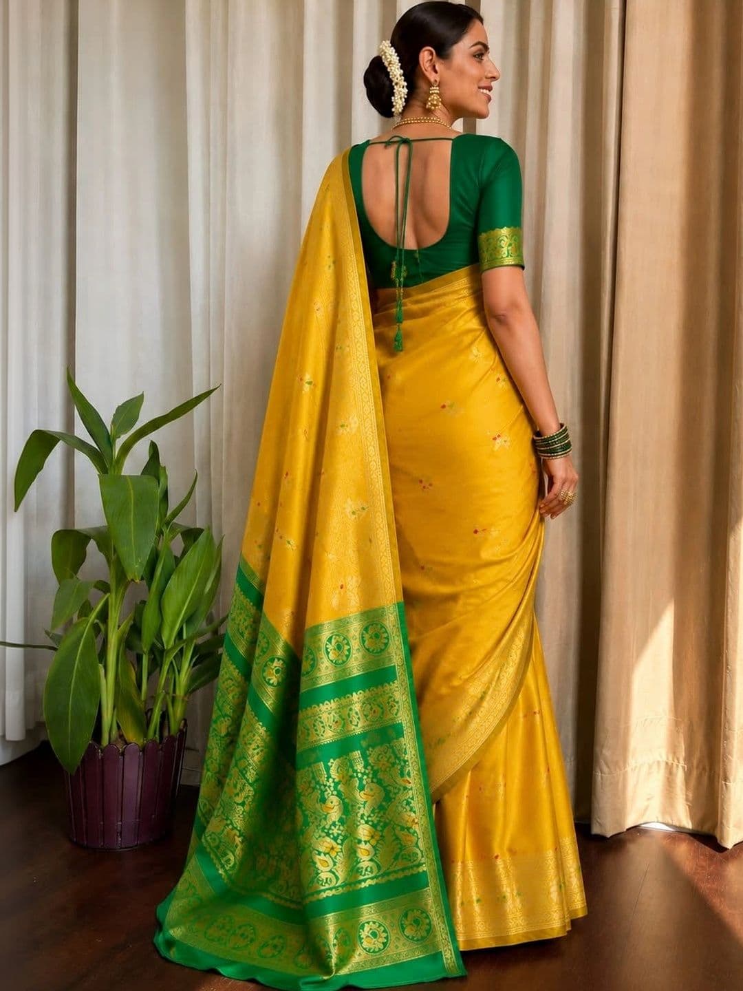vastranagari Woven Design Zari Art Silk Designer Banarasi Saree thumbnail 3
