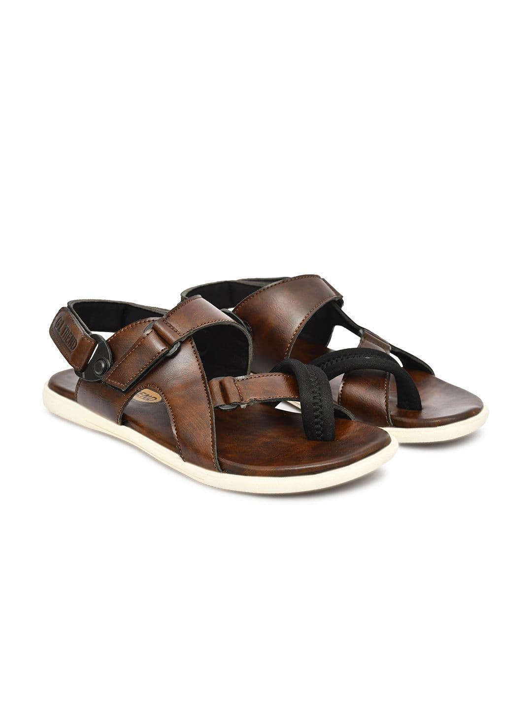 G L Trend Men Leather Comfort Brown Sandals with velcro closure thumbnail 5