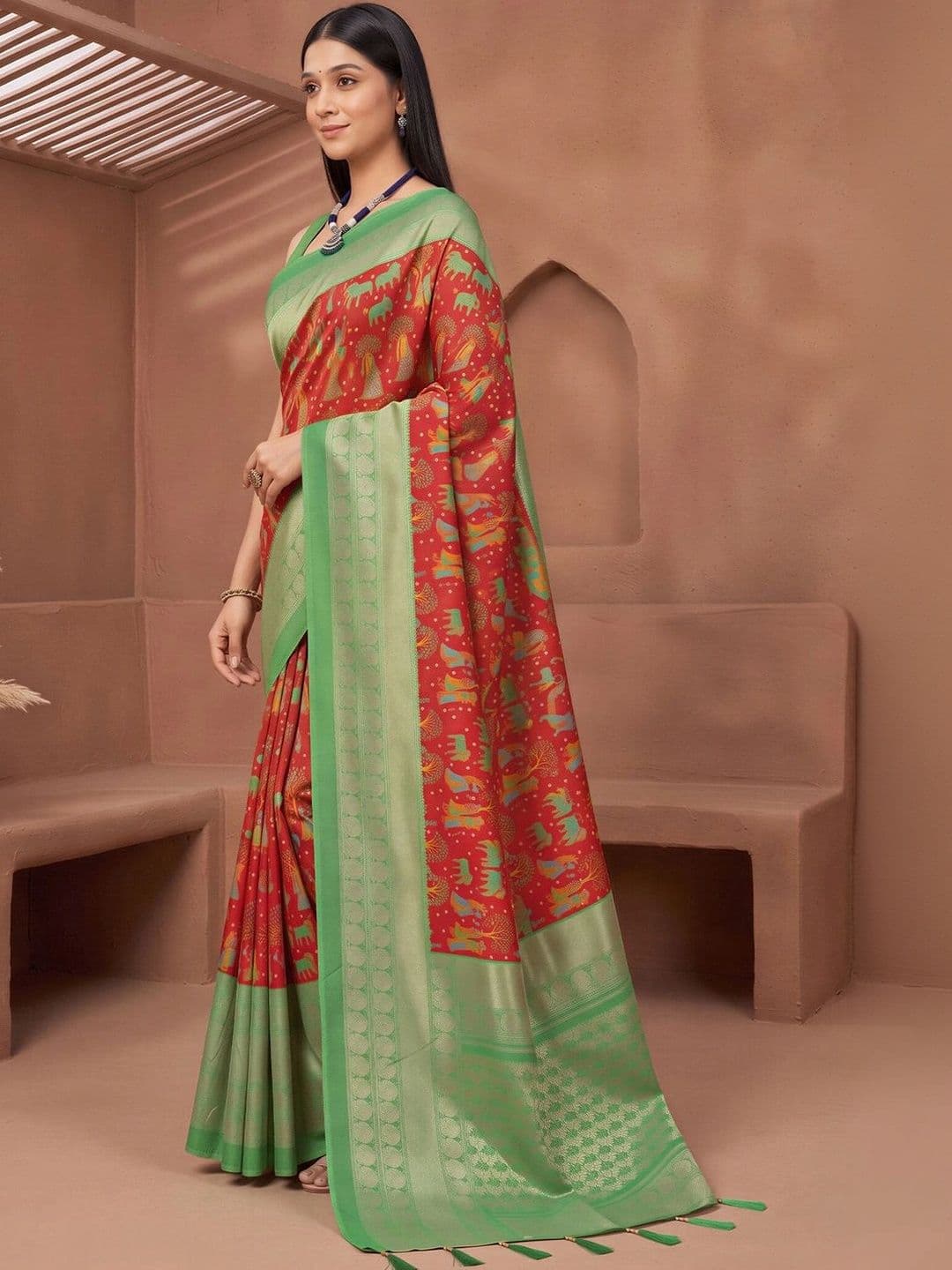 Anouk Woven Design Zari Designer Saree thumbnail 4