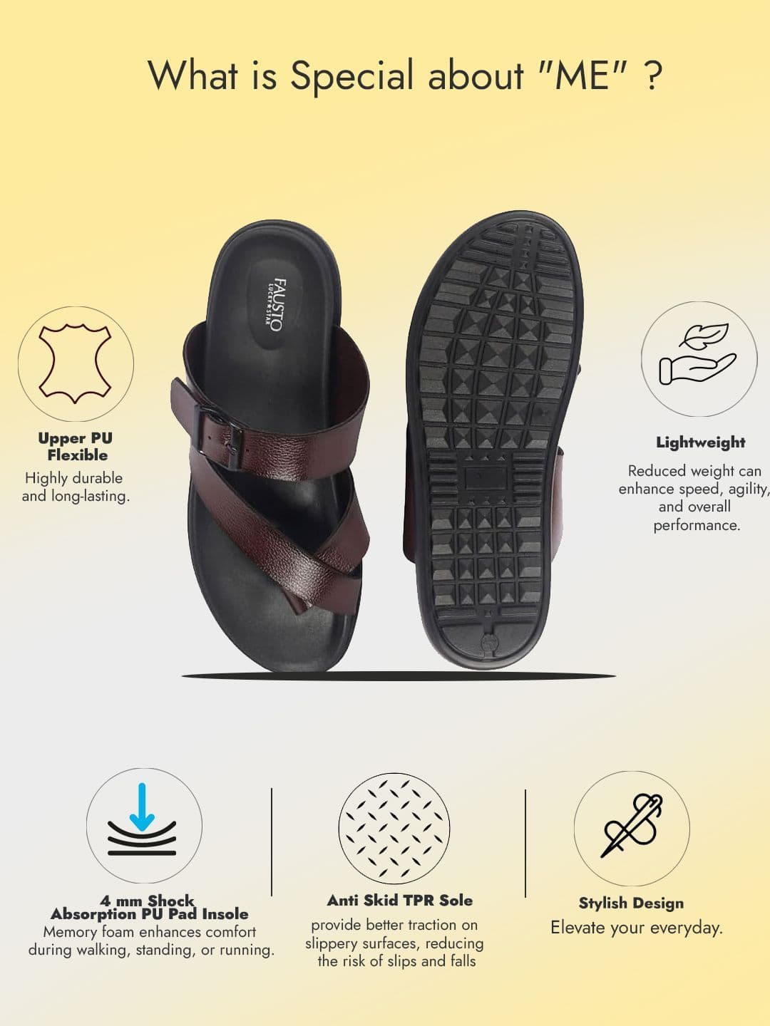 FAUSTO Men PU Comfort Brown  Toe Ring Kolhapuri Sandals thumbnail 6