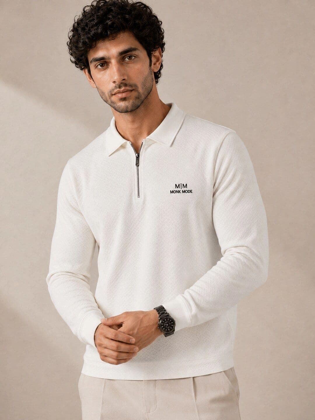 Monk Mode Men Brand Logo Polo Collar T-shirt - view 1