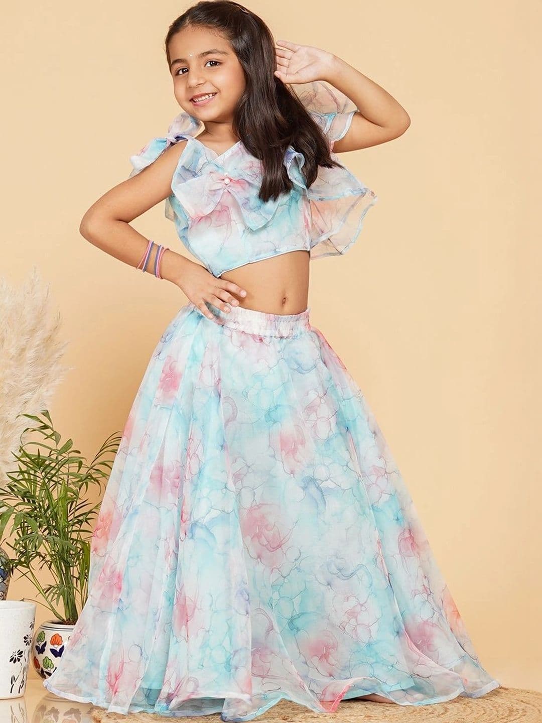 Laad Girls Printed Ready to Wear Lehenga & - view 1