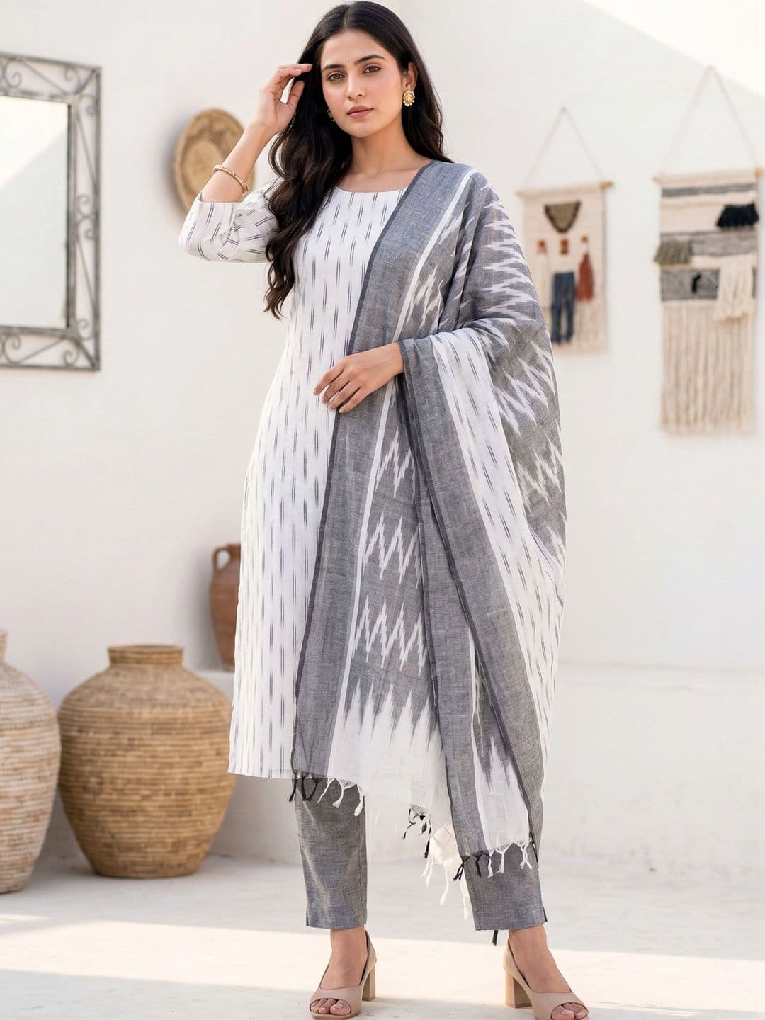 Mollika Printed Pure Cotton Unstitched Dress Material - view 1