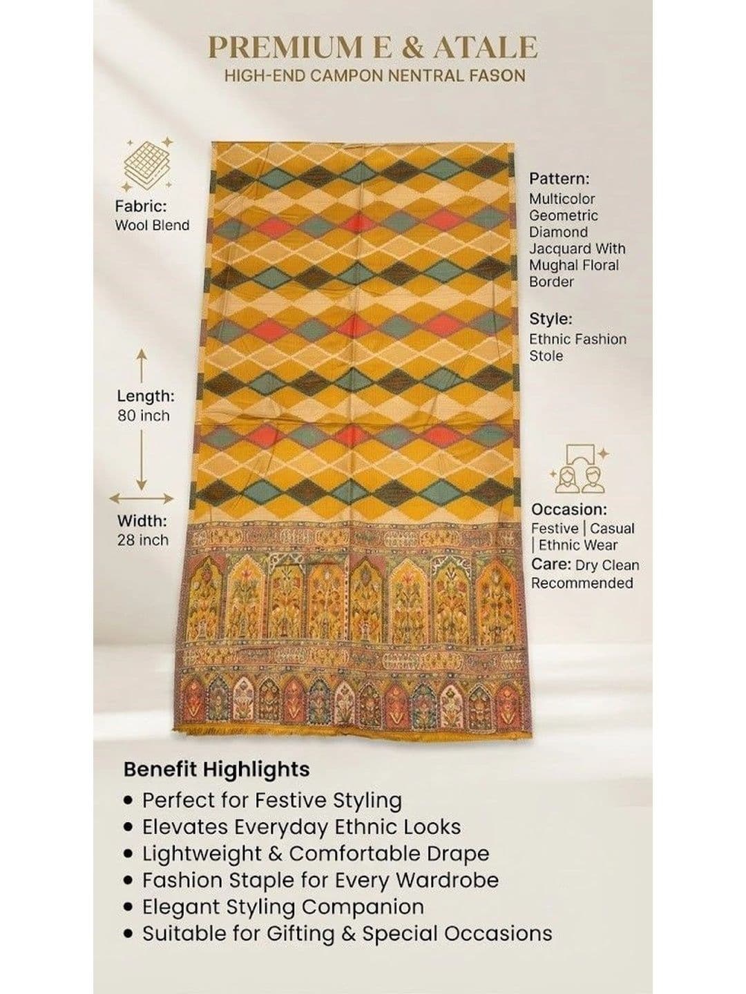 MUFFLY Men Woven Design Stole thumbnail 4