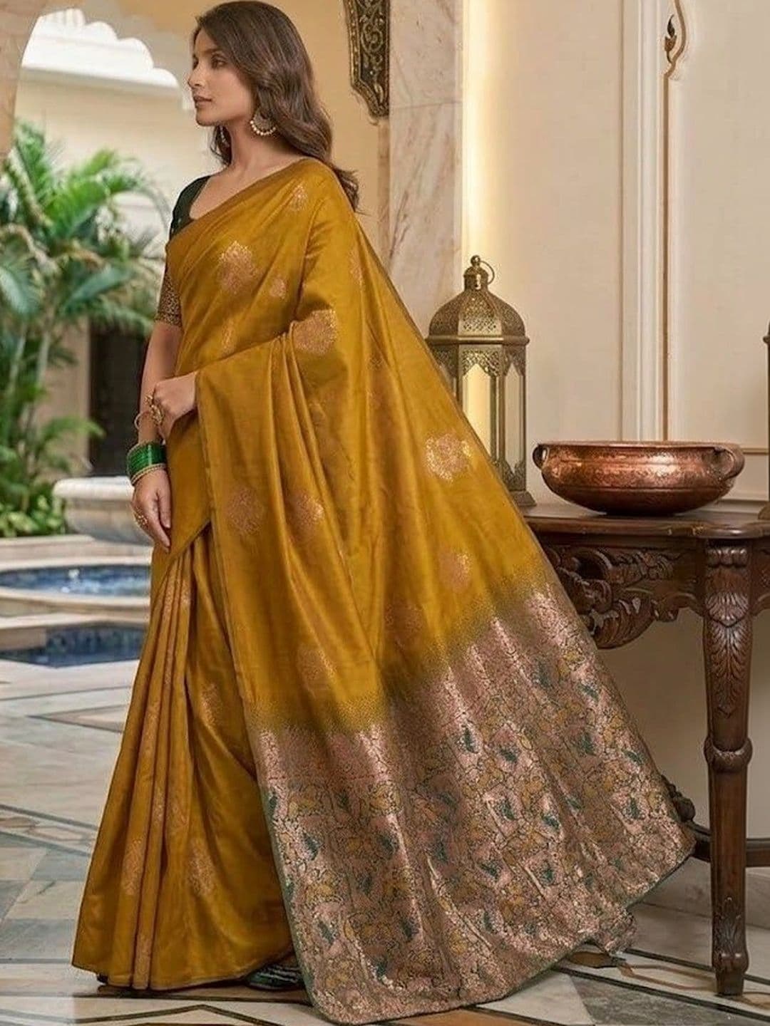 SHRIADINATH Zari Art Silk Banarasi Saree thumbnail 2