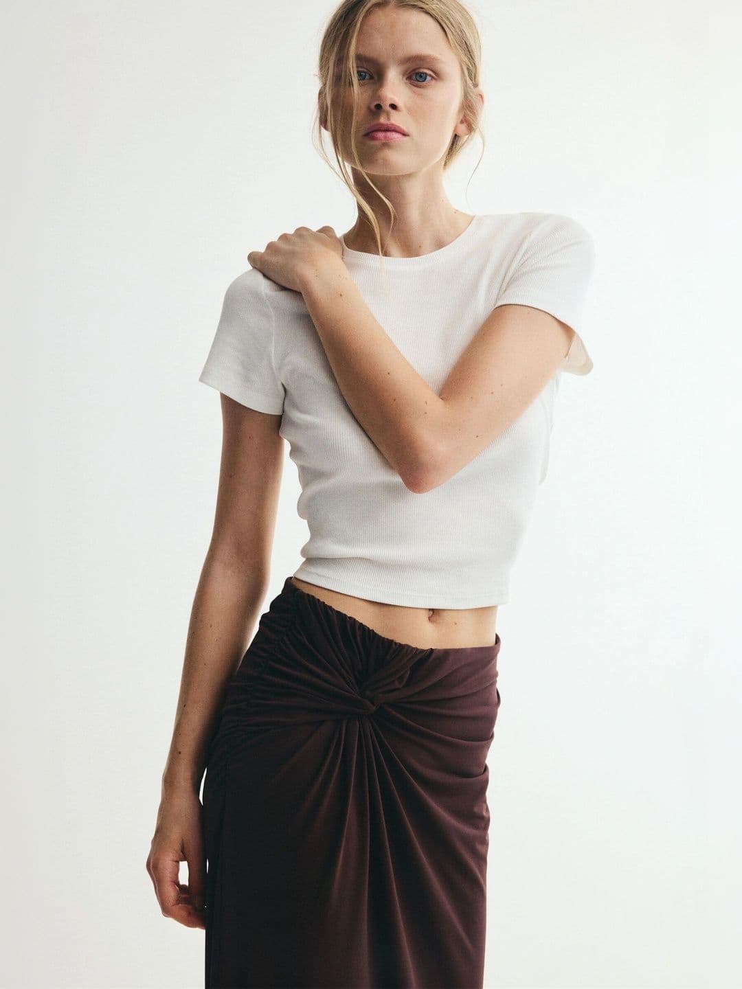 H&M Women Draped Midi Straight Skirt - view 1
