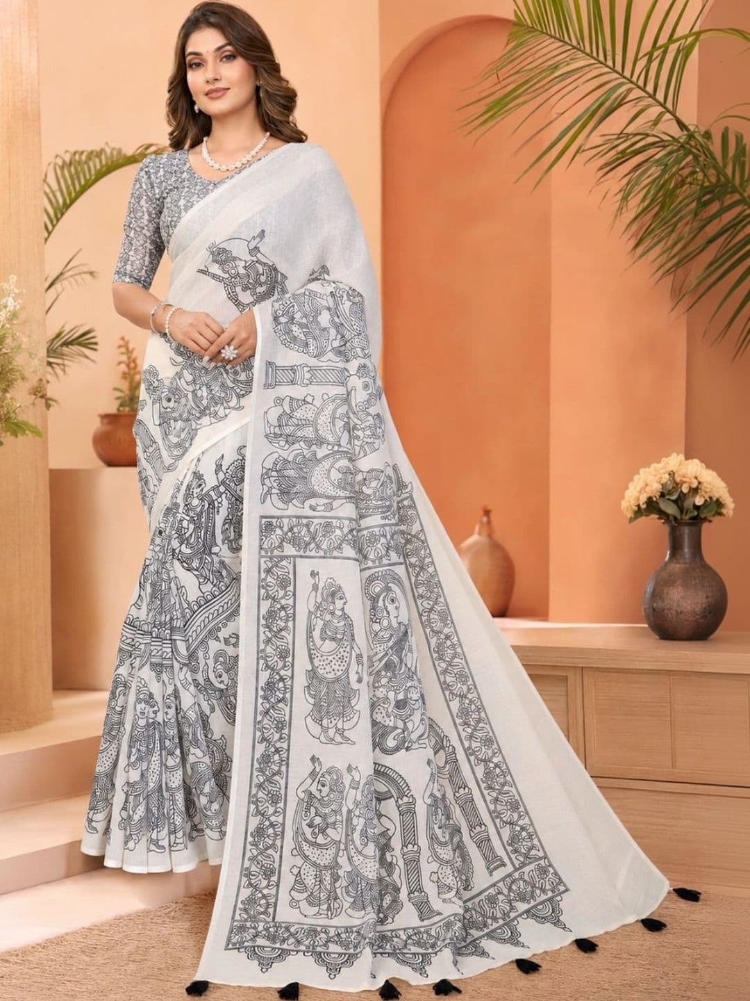 IKSHARA Kalamkari Fusion Saree - view 1
