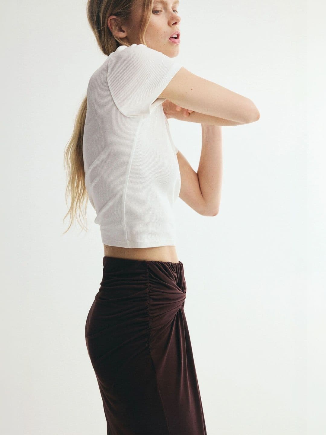 H&M Women Draped Midi Straight Skirt thumbnail 2