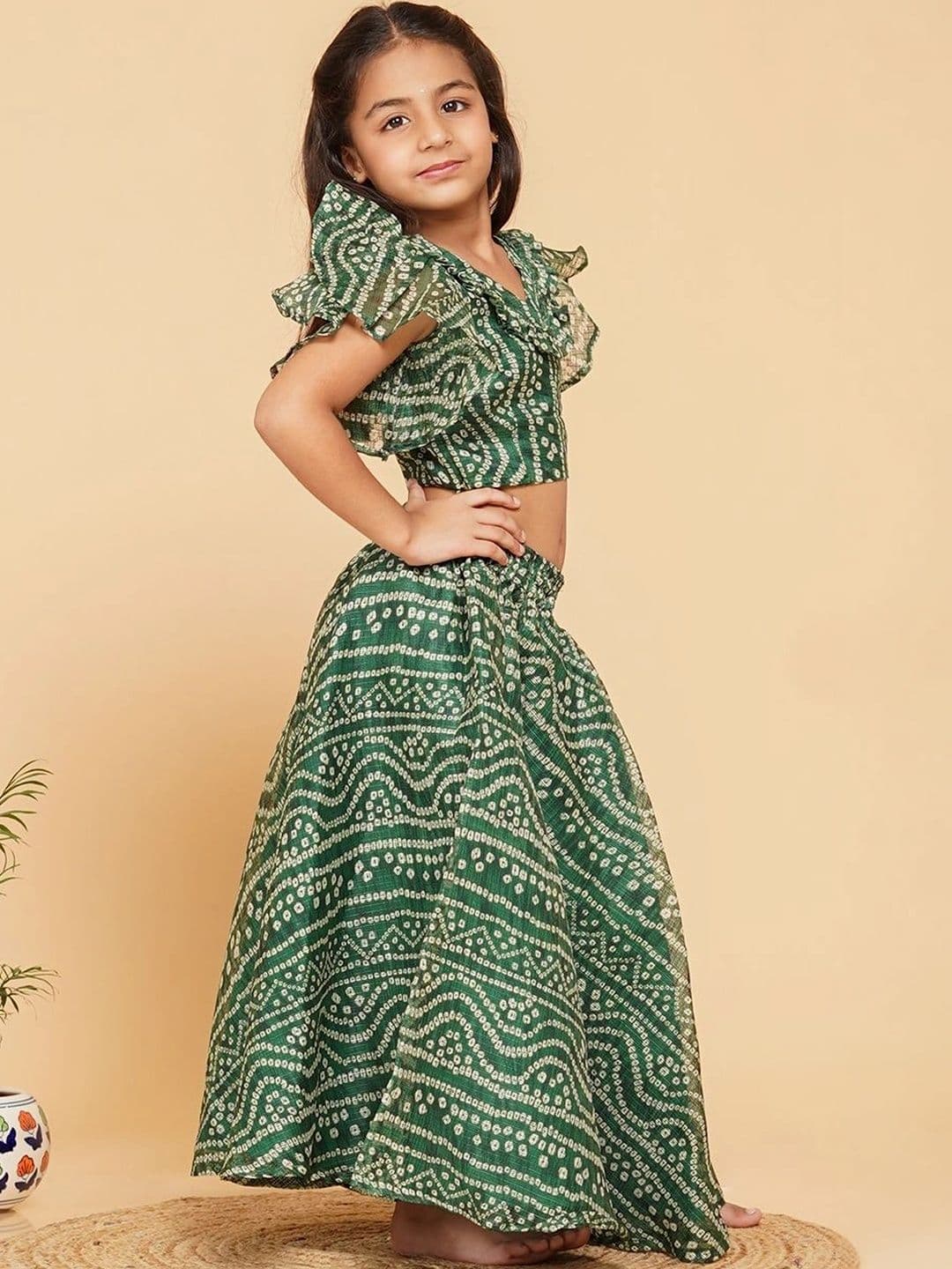 Laad Girls Printed Ready to Wear Lehenga & thumbnail 3