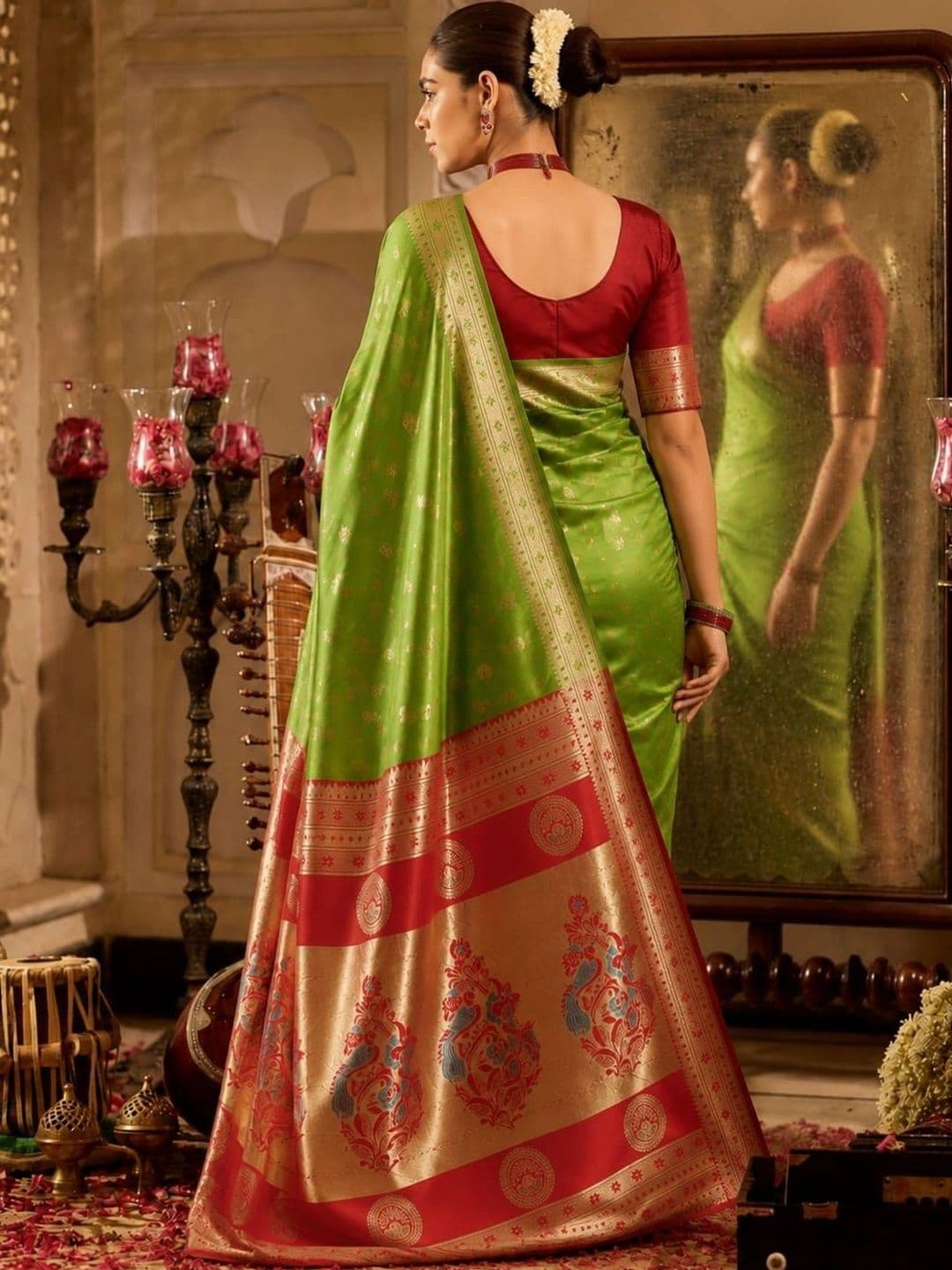 Veera Collection Paisley Zari Art Silk Designer Banarasi Saree thumbnail 3