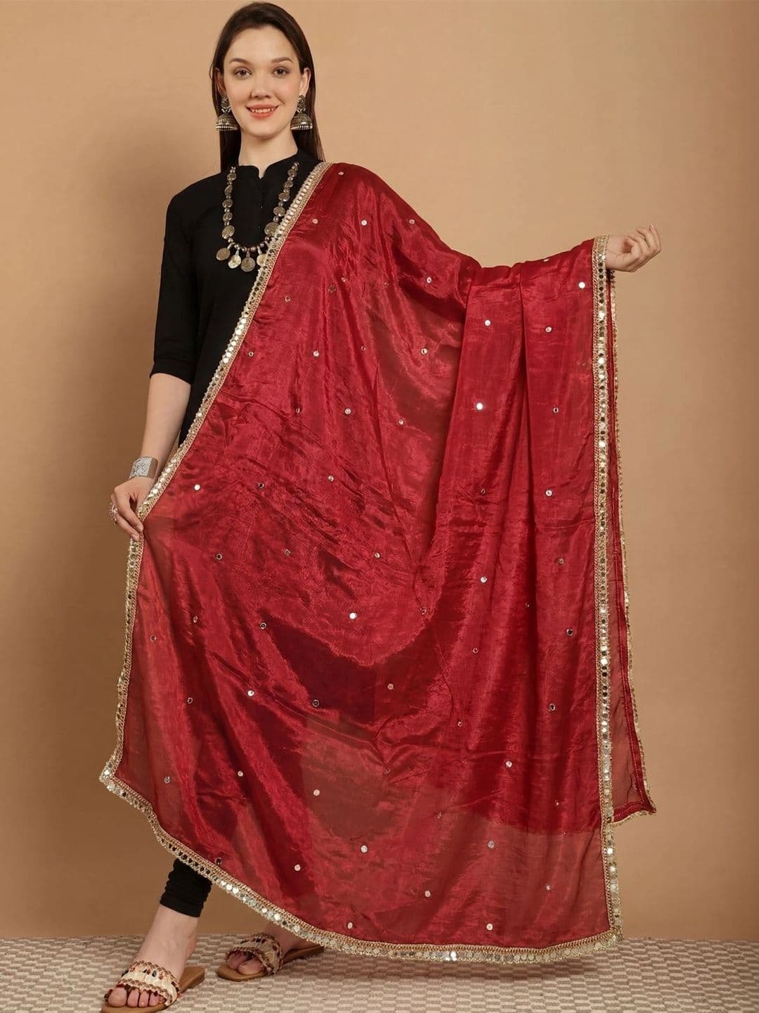 KALINI Dupatta with Mirror Work - view 1