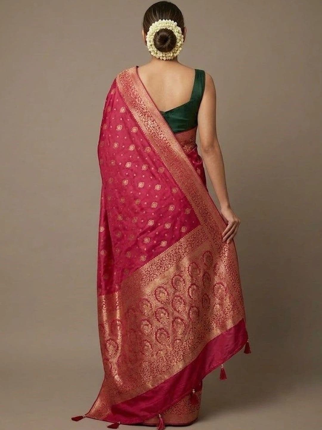 AmiFashion Woven Design Zari Art Silk Banarasi Saree thumbnail 4