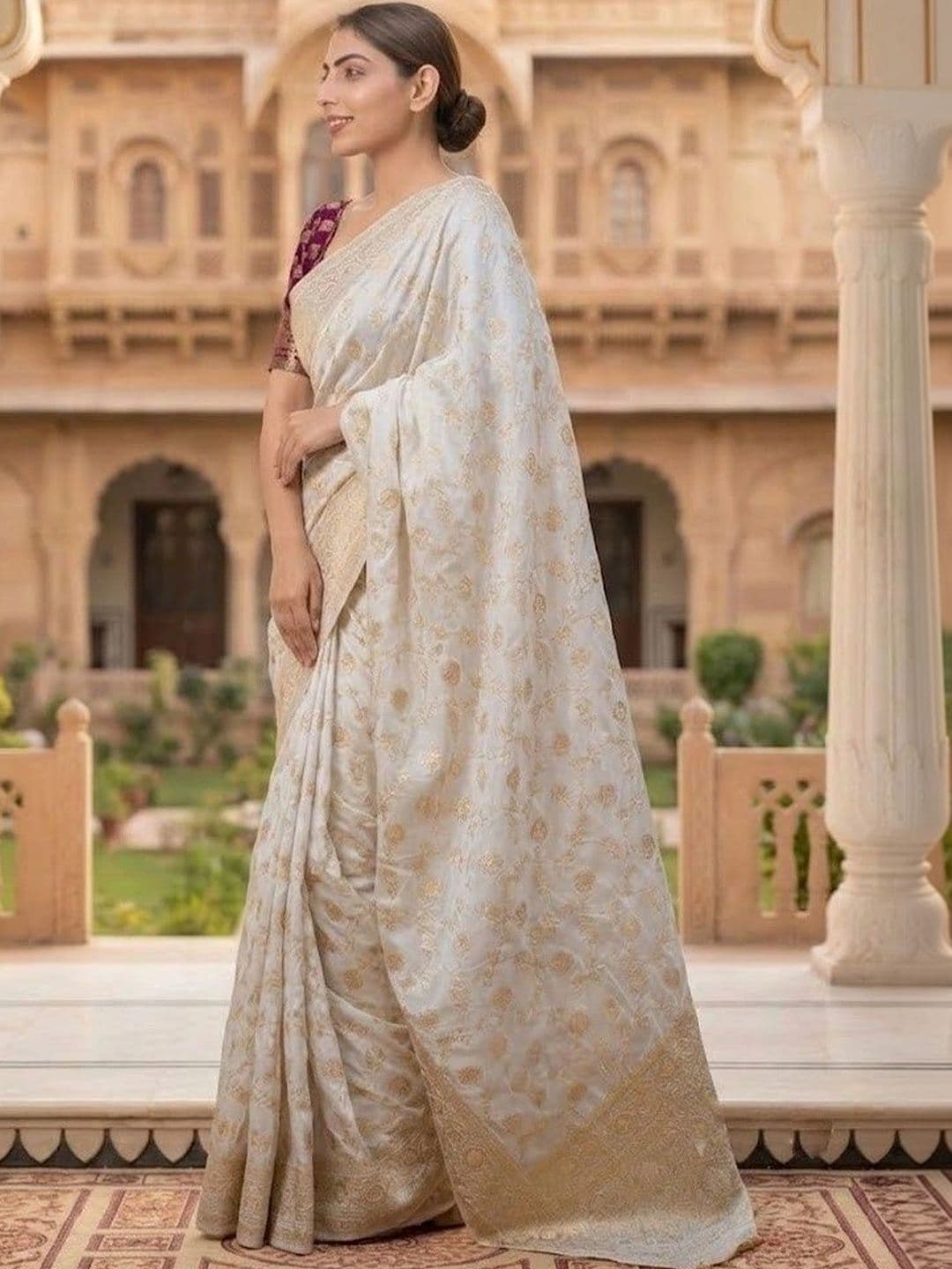 AwadhiCraft Woven Design Zari Art Silk Banarasi Saree thumbnail 4