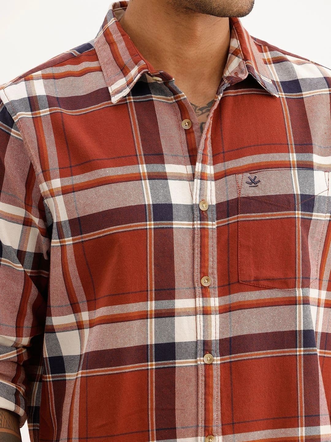 WROGN Men Slim Fit Checked Casual Shirt thumbnail 2