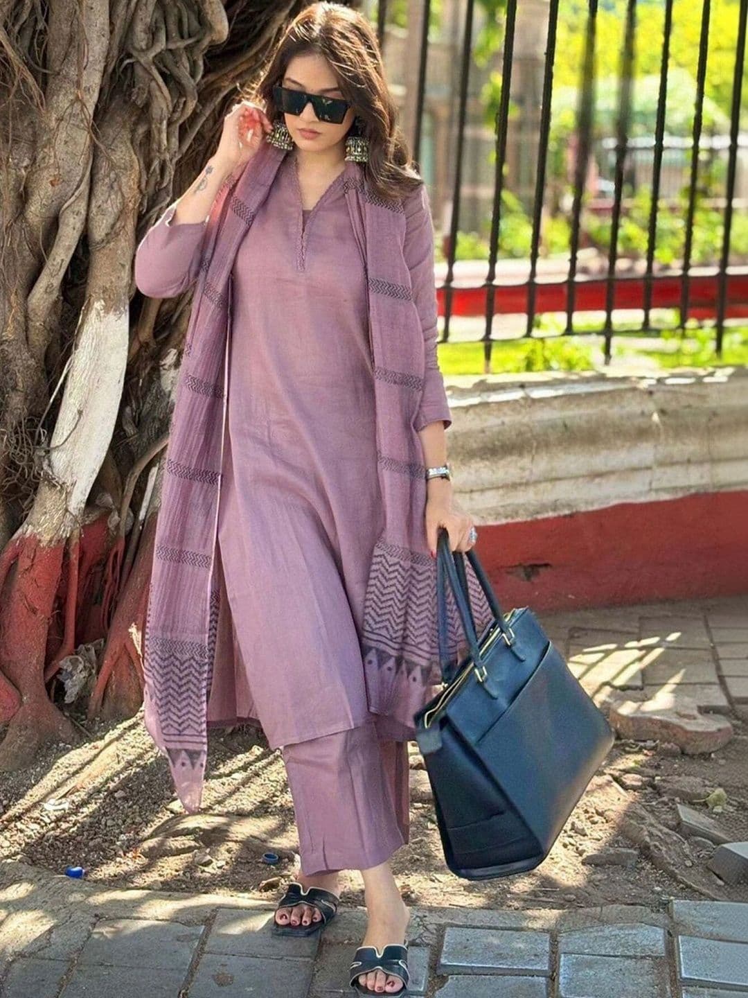 Panzora Women Ethnic Motifs Regular Kurta with Trousers & With Dupatta - view 1