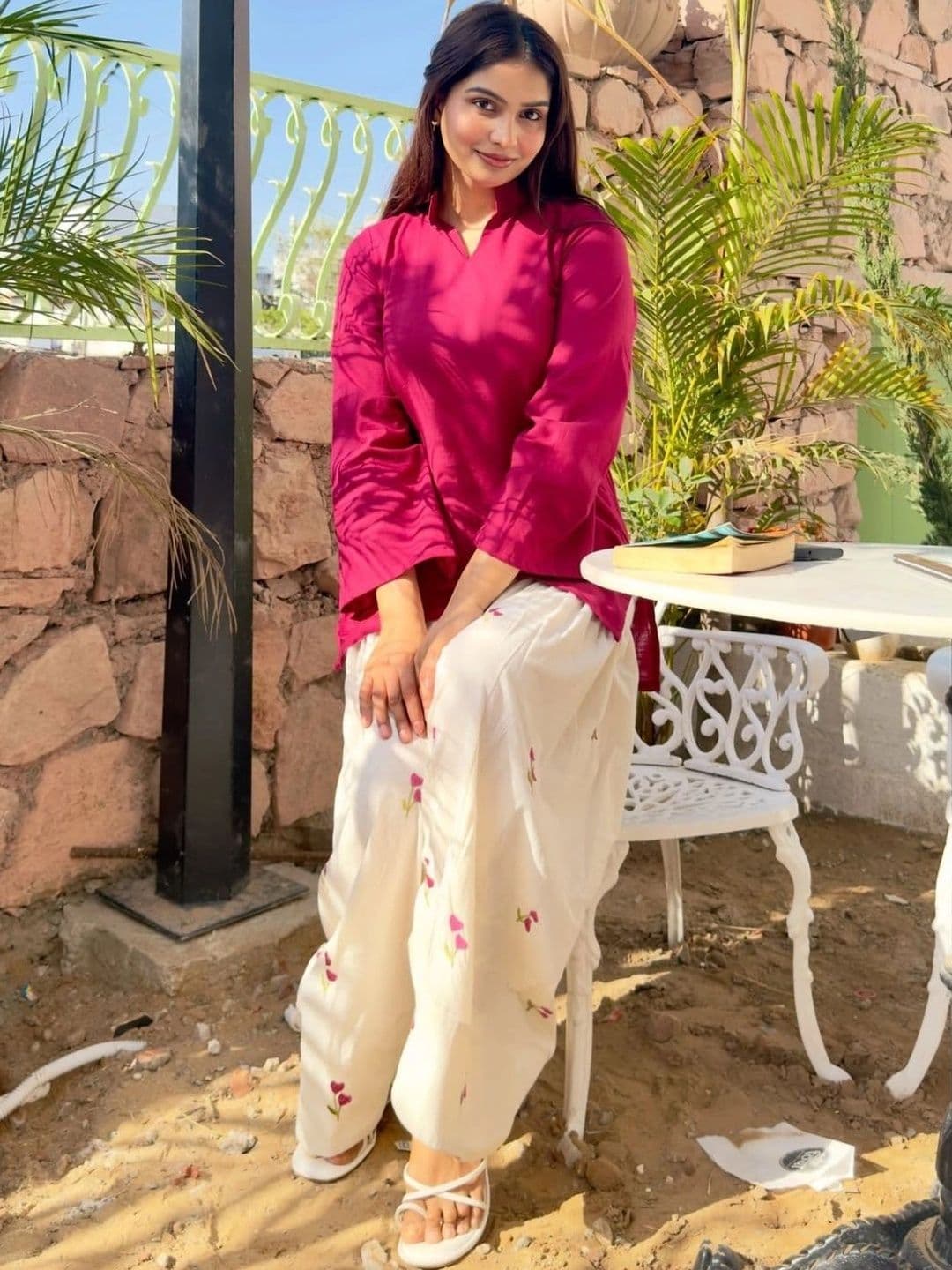 TWINS LADY Women Floral Regular Chanderi Cotton Kurta with Patiala thumbnail 2
