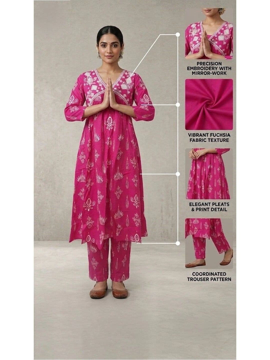 ISHWAR Cotton Printed Tunic with Trousers thumbnail 3