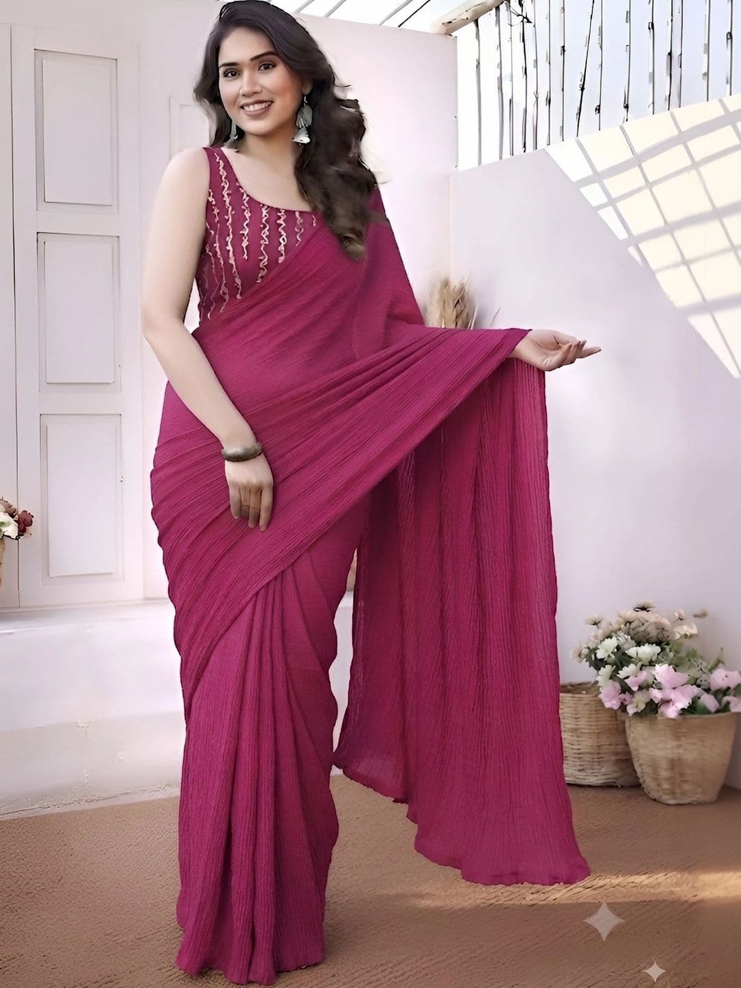 VRAGI Sequinned Saree thumbnail 3