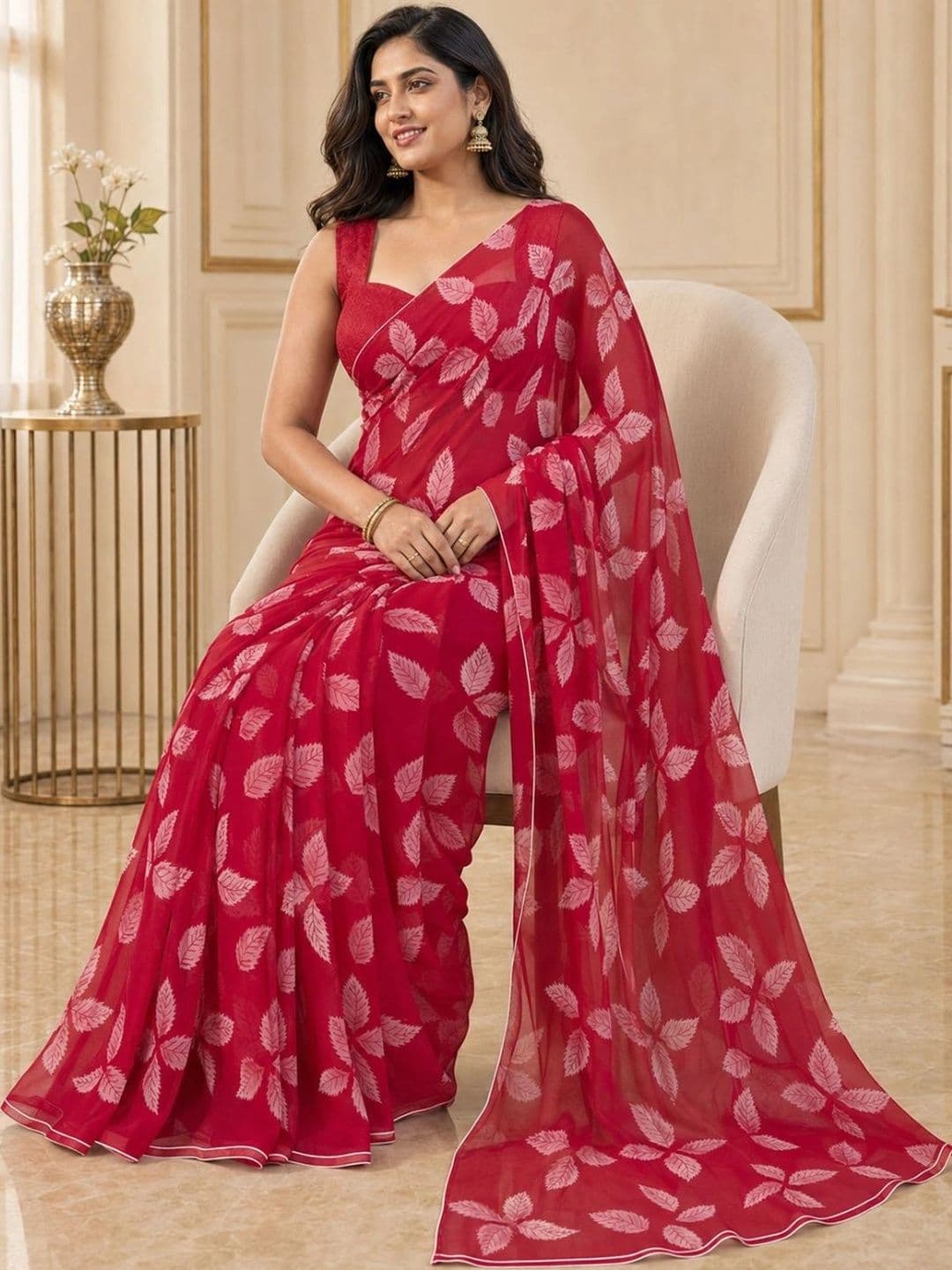 IKSHARA Pure Chiffon Saree thumbnail 6