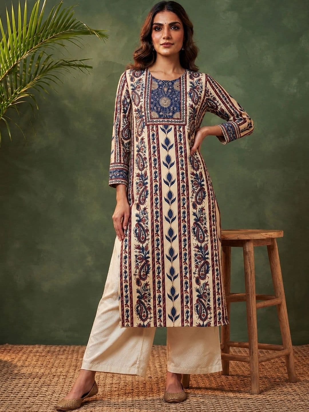 Anouk Women Paisley Printed Indie Prints Kurta - view 1