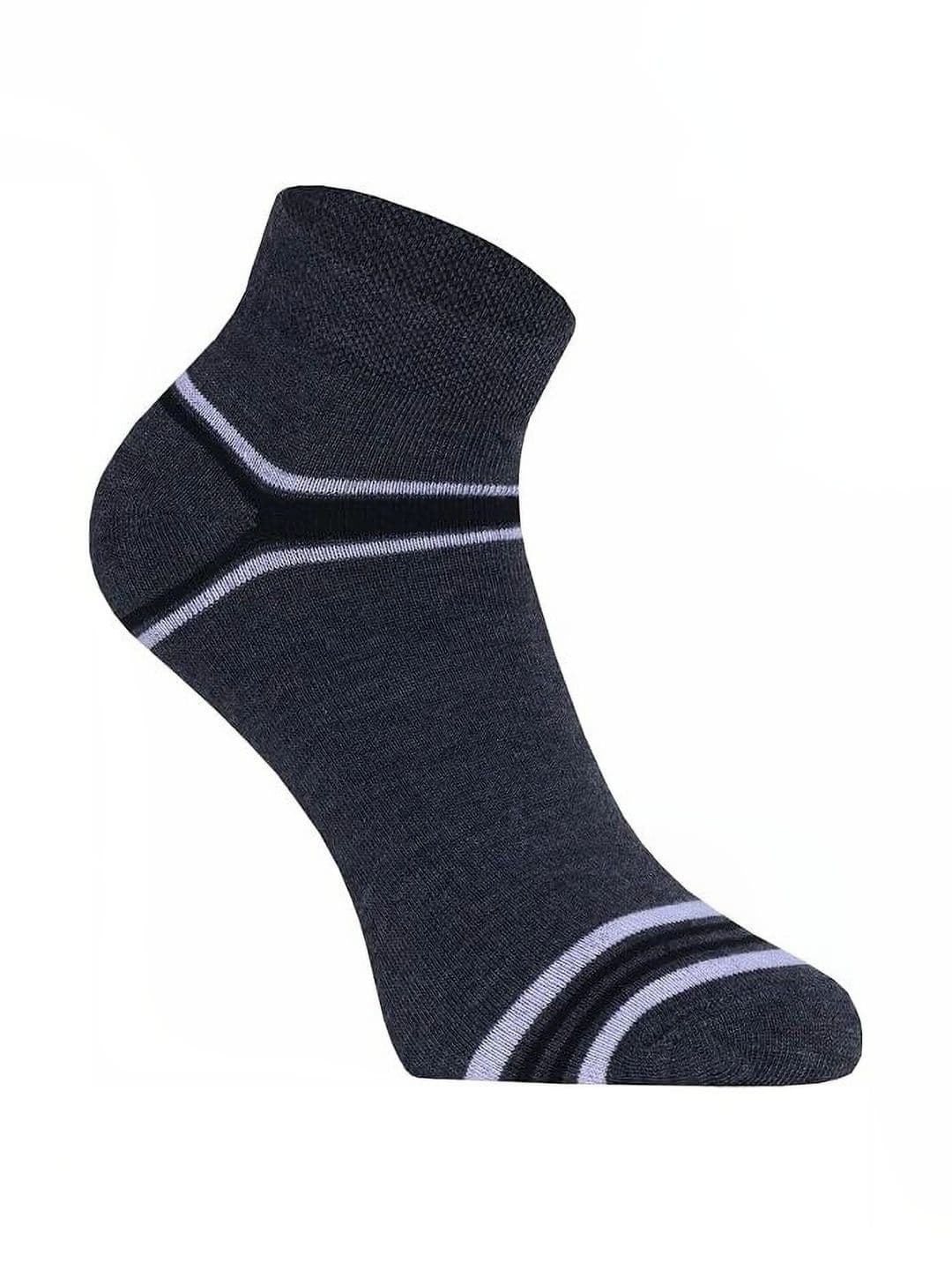 MERCEHIVE Men Pack of 5 Cotton Striped Ankle Length Socks thumbnail 4