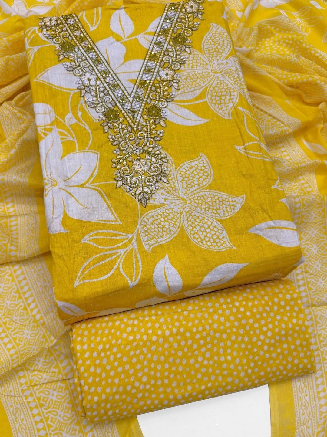 CLEMIRA Printed Pure Cotton Unstitched Dress Material - view 1