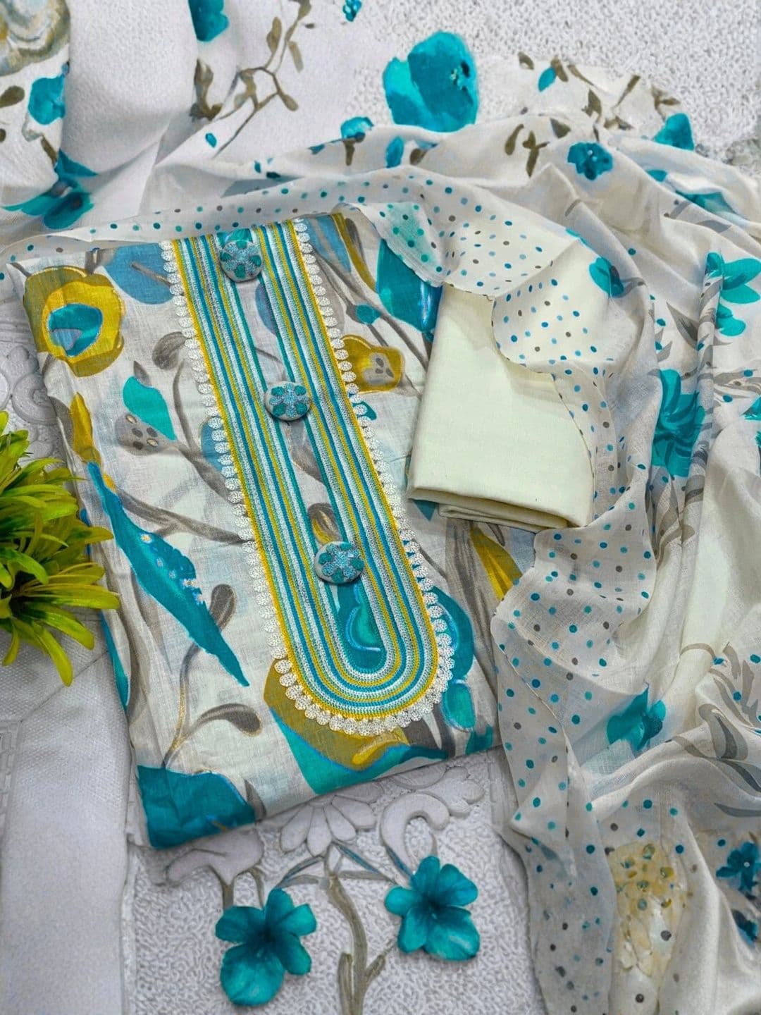 CLEMIRA Printed Pure Cotton Unstitched Dress Material - view 1