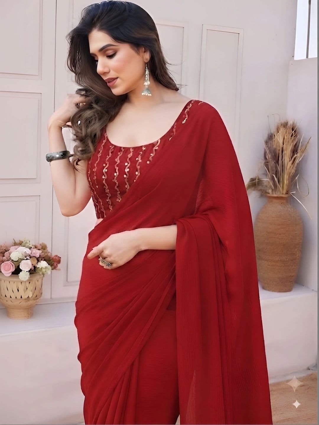VRAGI Sequinned Saree thumbnail 5